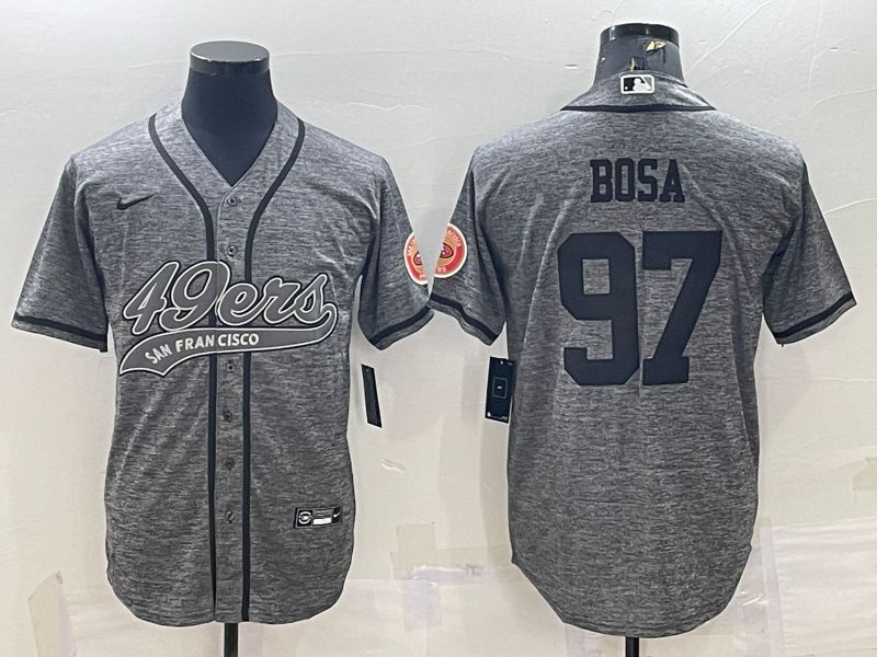 Men San Francisco 49ers #97 Bosa Grey hemp ash 2022 Nike Co branded NFL Jersey